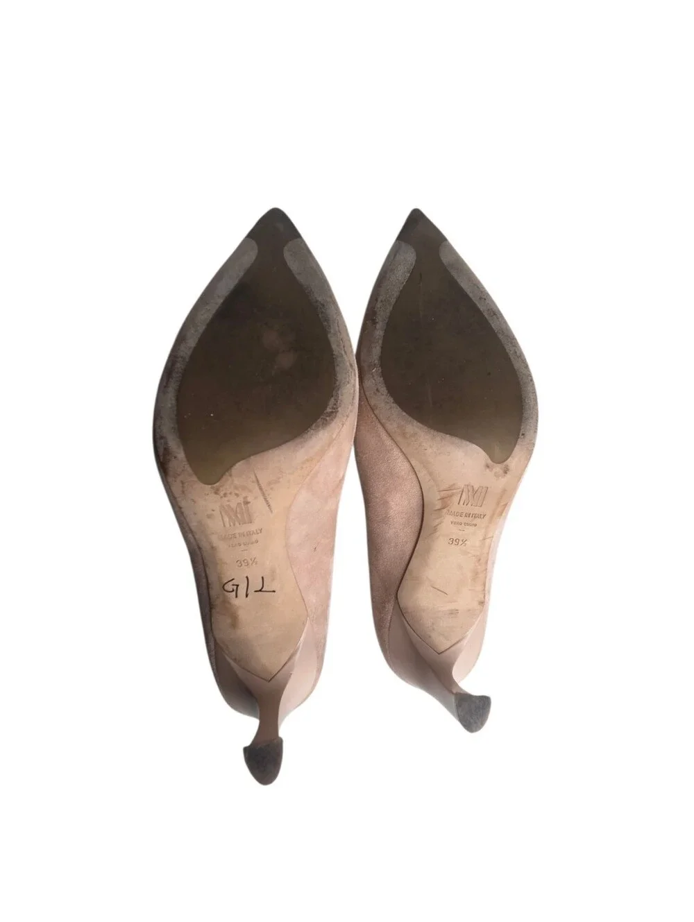 MM. Lafleur Beige Suede Pointed Toe Slip-On Stiletto Pumps US 9- 39.5
